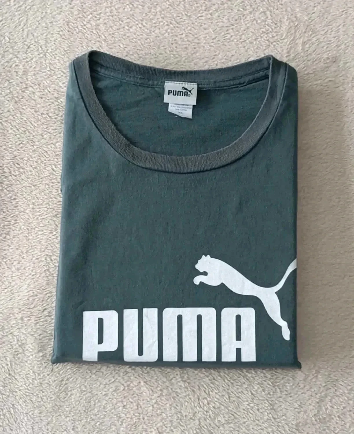 T-Shirt Puma vert Logo blanc Taille XL